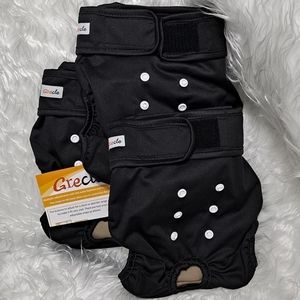 Grecle Washable Diapers for Dogs, Reusable Diapers 3 pack